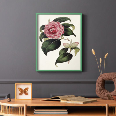 «Pink Floral Mix III», reproduction encadrée - bois massif