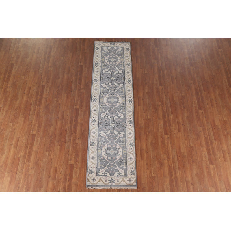 Tapis de couloir oriental gris Oushak 3 x 10