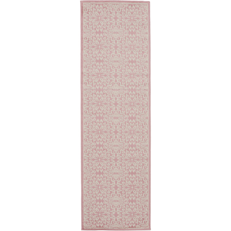 Tapis floral ivoire / rose Yurig, Tapis de couloir 2 pi 3 po x 7 pi 3 po