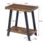 Table d'appoint rustique en bois massif avec plateau à rebords naturels et pieds en métal noir, table de bout rustique industrielle de 23,62 po avec rangement à 2 niveaux, table d'appoint de style campagnard pour le salon-841128710