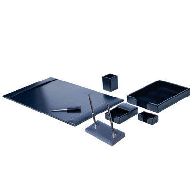 Cateria Leather Desk Organizer Set