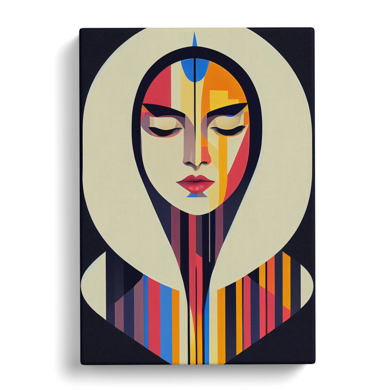 Abstract Coloured Woman No.2 - Wrapped Canvas, 50cm H x 35cm W x 3cm D