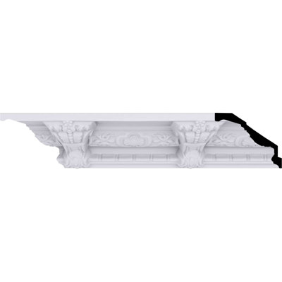SAMPLE - Endurathane Monique Crown Moulding, 5 1/4"H x 6 1/4"P x 8 1/4"F x 12"L, Factory Primed