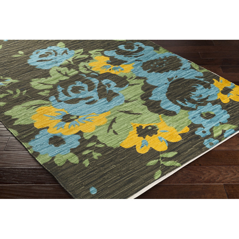Elmsford Cotton Floral Indoor Rug, Rectangle 8' x 11'