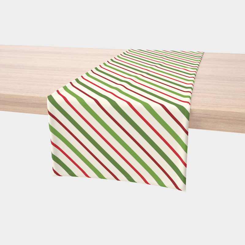 Englert Christmas and Diagonal Stripe Table Runner, 108" L x 14" W