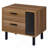 Brown Oak And Black 2-Drawer Nightstand