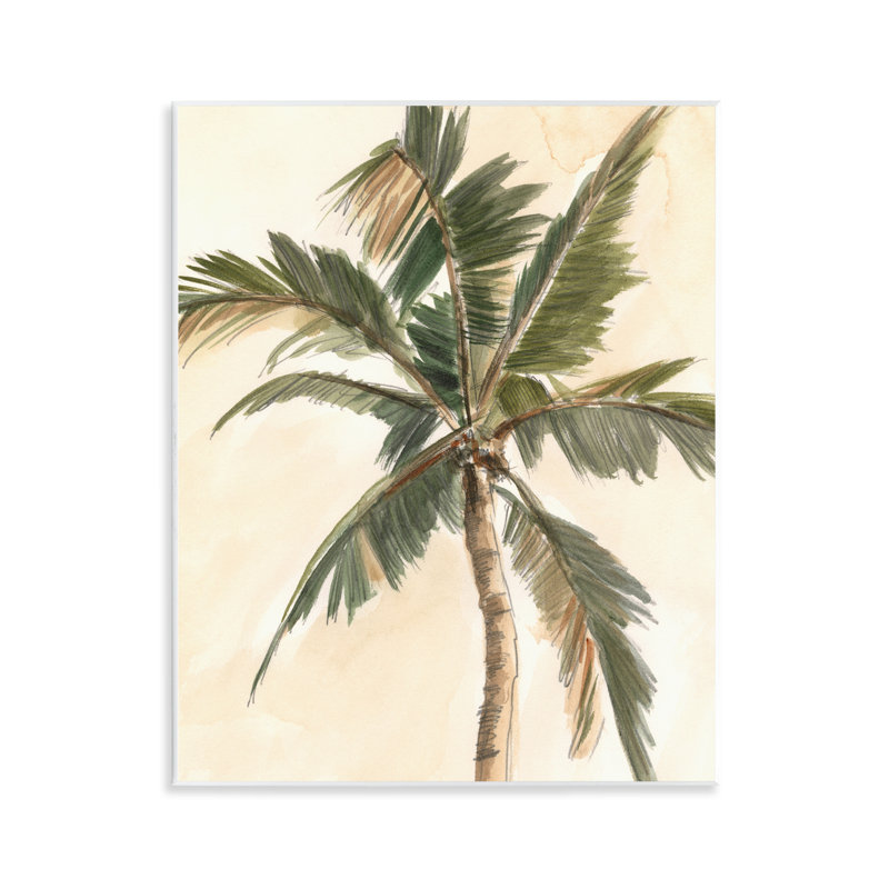 Muted Palm Tree Wall Plaque Art by Ethan Harper