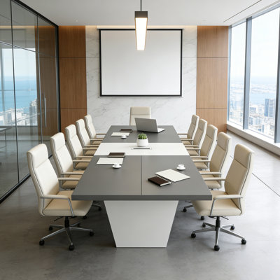 Premium Modern Conference Table With Cable Management