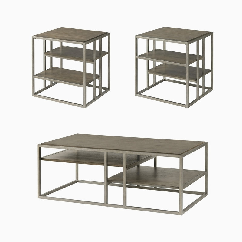 Ensemble de table basse et de table de bout 3 pièces Padena