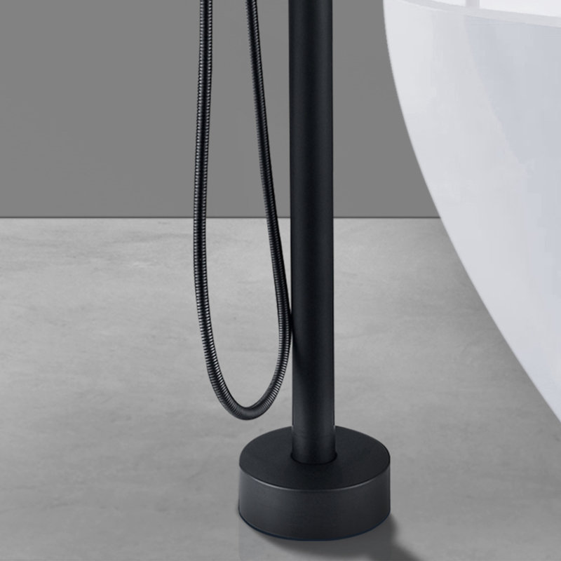 Classical Single-Handle Freestanding Bathtub Faucet With Hand Shower In, Matte Black