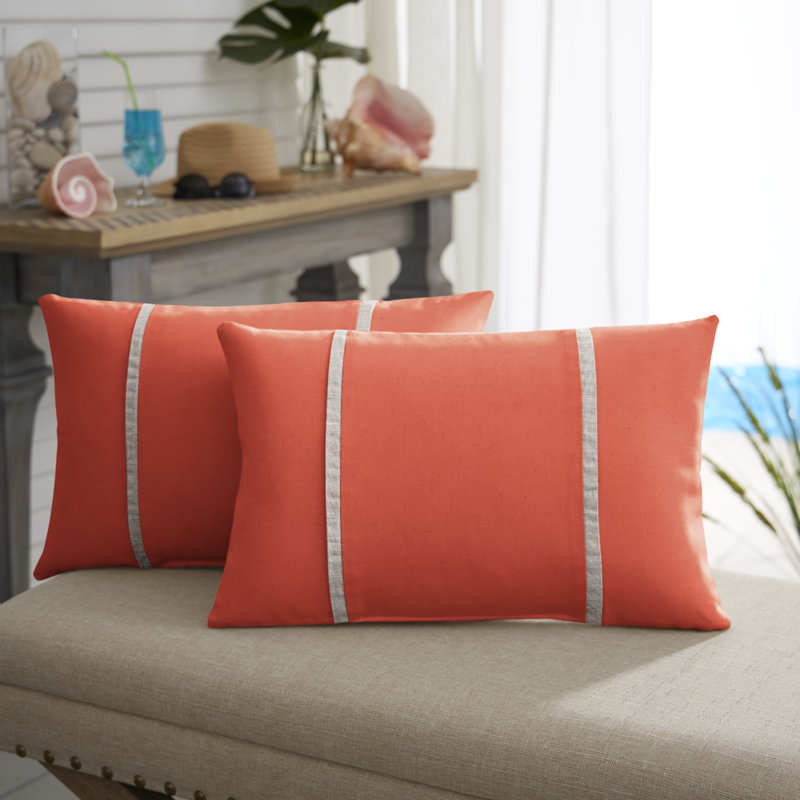  Coussin intérieur / extérieur à rayures, 13 po x 20 po