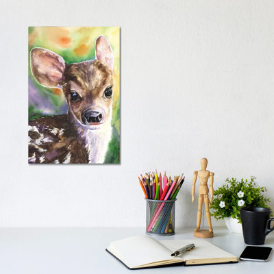 Deer Fawn 1 Piece Wrapped Canvas Painting