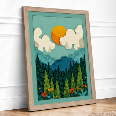 Mountains Under Morning Sun Scandinavian - Print