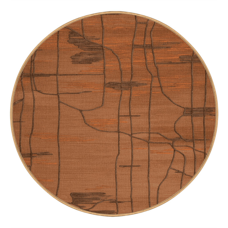 Tapis abstrait lavable à la machine, Rond 7 pi