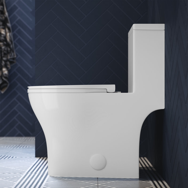 Sublime III Dual Flush One Piece Toilet, Glossy White