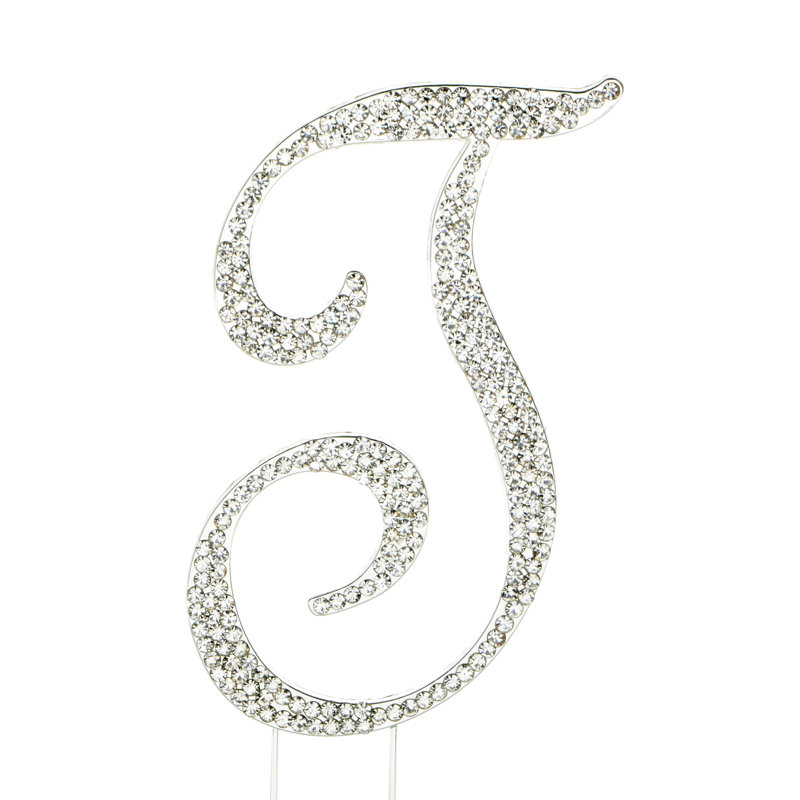Surmatelas à gâteau "t" rhinestone, Argent