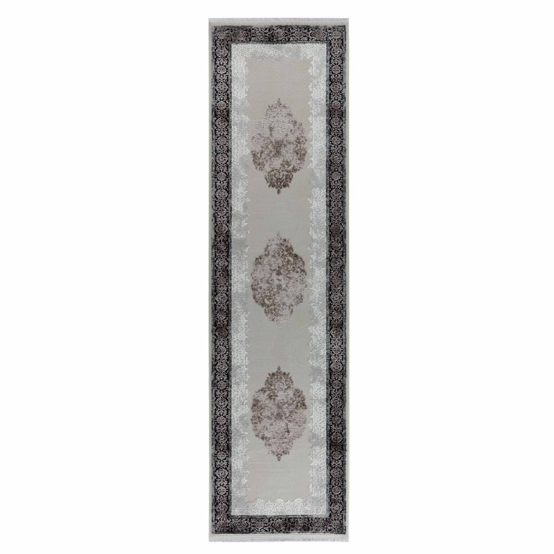 Machine Woven Grey Indoor Rug, Runner 80 x 300cm