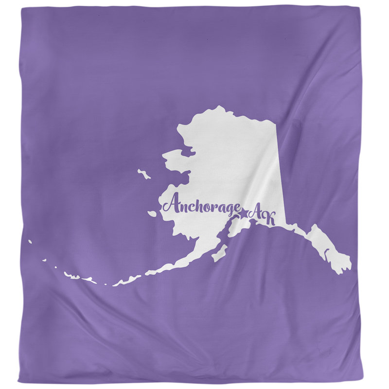 Modern & Contemporary Polyester Duvet Cover, King Duvet Cover, Purple