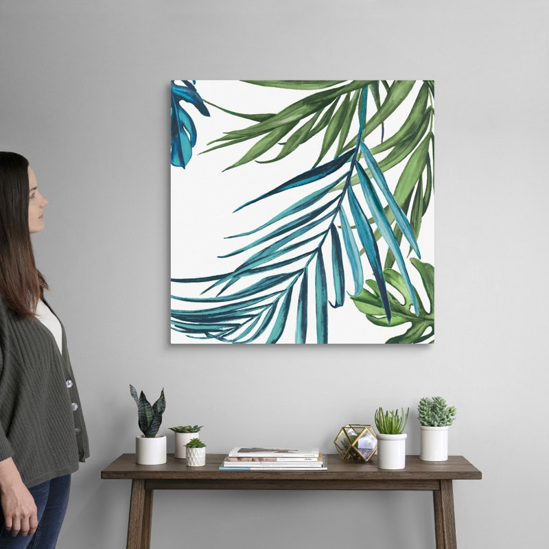 Reproduction d’art sur toile, "Palm Leaves III" par Eva watts, Toile tendue, H 30 po x l 30 po x P 1,25 po