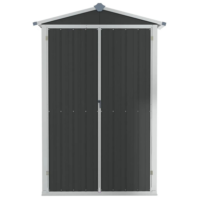 Tubac Garden Shed Galvanised Steel Outdoor Tool Storage Shed, Anthracite