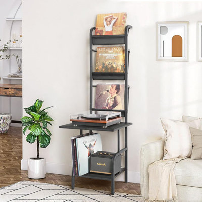 Record Player Stand With Vinyl Storage