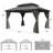 Outdoor Metal Hardtop Patio Gazebo with Privacy Curtain and Mosquito Netting-88547959
