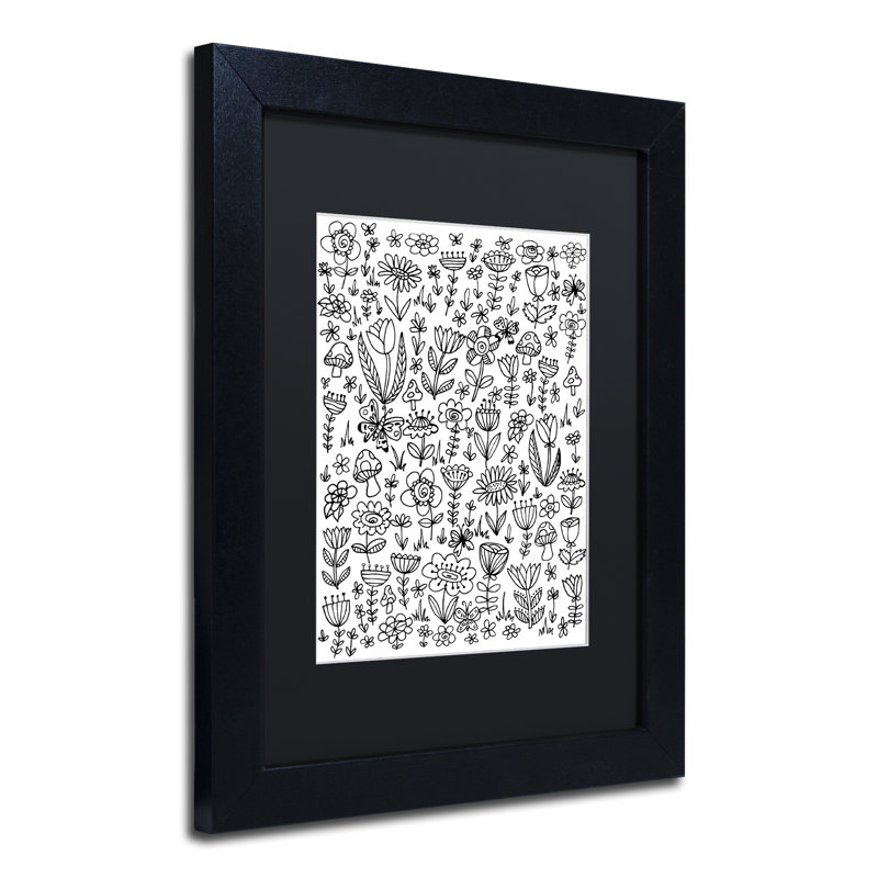 Arzel «Small Flowers», impression encadrée, Noir, H 14 po x l 11 po x P 0,5 po
