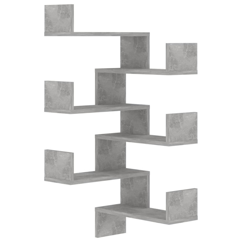 2 Piece Floating Shelf, Concrete Gray