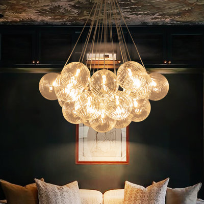 Newtown 19 - Light Cluster Glass Bubble Chandelier for Dining Room