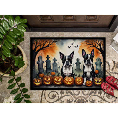 Paillasson intérieur antidérapant Nyllah Boston Terrier Spooky 27 po x 18 po