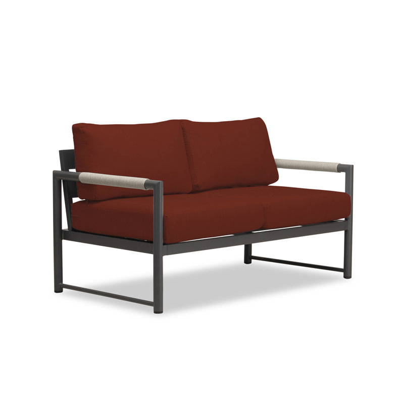 Alto Outdoor 2 - Seat Loveseat, Slate Gray, Spectrum Peacock Sunbrella® Plainweave