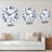 Blue Eustomia Flowers on White - Patterned Wall Clock-944849748
