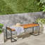 Banc de 52,87 po de largeur avec des accents en bois et en fer