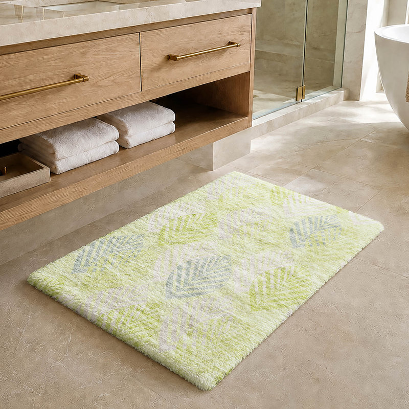 Tapis Dream Shag ADS744 de qualité supérieure, lavable à la machine et à motif floral, 1'8" x 2'6", Aloès