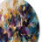 Golden Explosion Triangles II - Abstract Geometric Round Wall Art on Metal-88599816