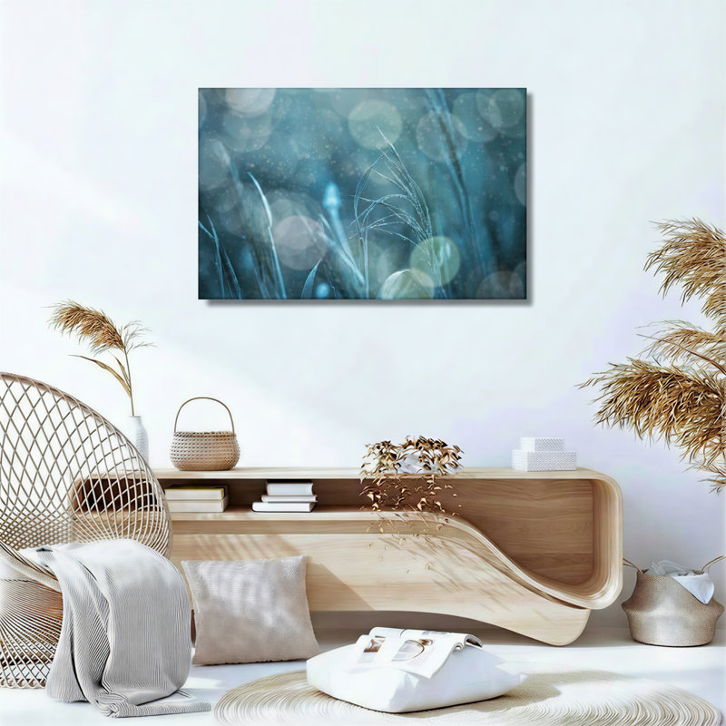 Blue Grass Canvas Wall Art Oil Painting Print Set Of 1, Wrapped Canvas, 32"H x 48"W