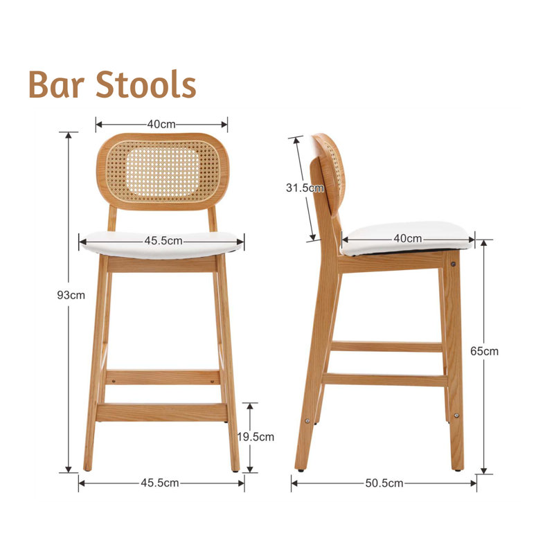 Aliysha Upholstered Counter Stool, White PU Leather