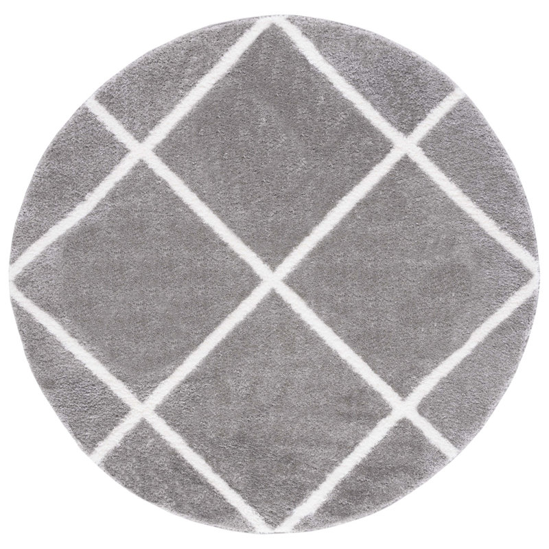 Tahoe Shag Performance Geometric Rug, Round 6'7"