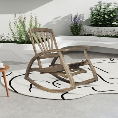 Chaise berçante d'extérieur en bois Deboraha