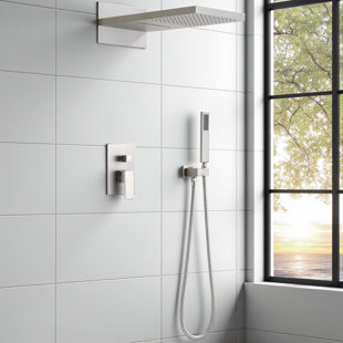 High-End Modern Luxury 3-Function Shower Faucet Set, Complete Shower System with 22" x 9" Waterfall & Rainfall Shower Head, Handheld Shower and Pressure Balancing Valve