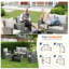 Ensemble de conversation de patio en osier 4 pièces avec coussins gris et table en verre 4 pièces-768142972-768142975