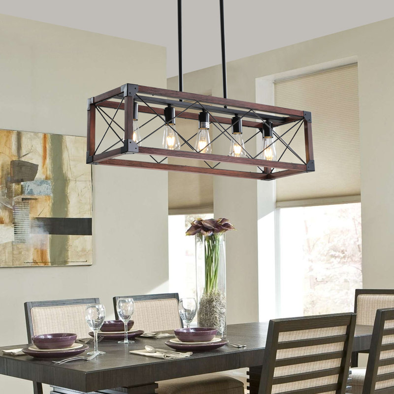 5-Light Kitchen Island Pendant, Red