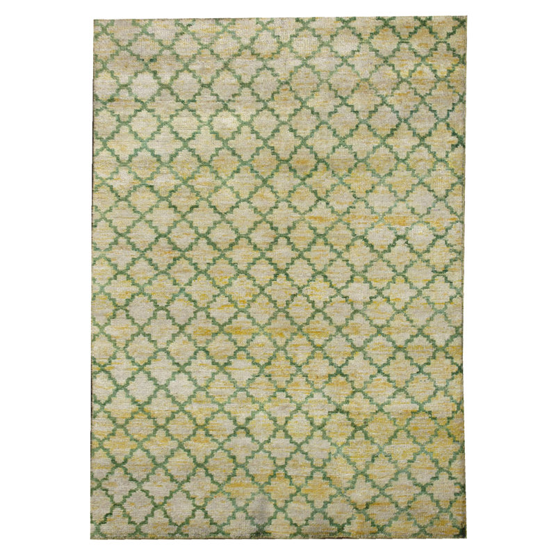 Tapis en soie noué à la main 5X8 Modern Lattice