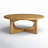 Griffey Round Single Coffee Table Beige Wire-Brushed Oak and Rubberwood Cross Leg Base Patio Tables for Living Room-1303185008