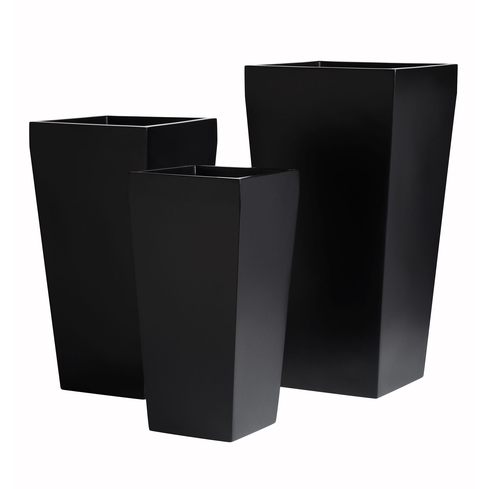 18" Pot Planter, Black, 36'' H x 18'' W x 18'' D