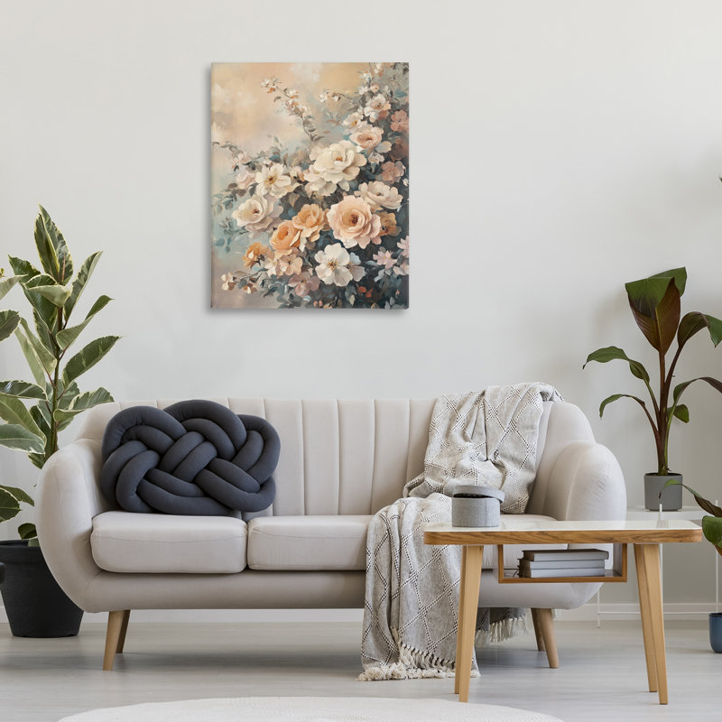  Art mural sur toile Dreamy Rosy Florals par Petal Prints Design, H 40 po x l 30 po