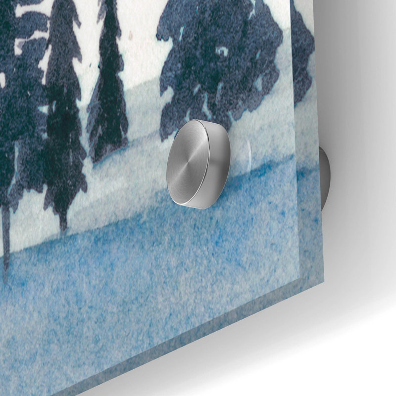 «Sapphire Grove I» par Grace Popp, ensemble de 3 verres muraux en acrylique