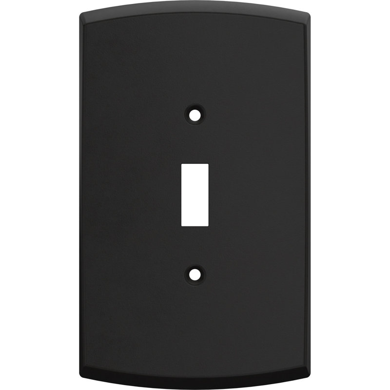 Franklin Brass Soft Arch 1-Gang Oversized Light Switch/Toggle Cover Wall Plate, Black
