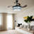 42 Inch Pendant Light - 7 Colour Bluetooth Music Invisible Fanlight