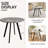 33.5'' Modern Minimalist Round Dining Table with Gray Cement Texture